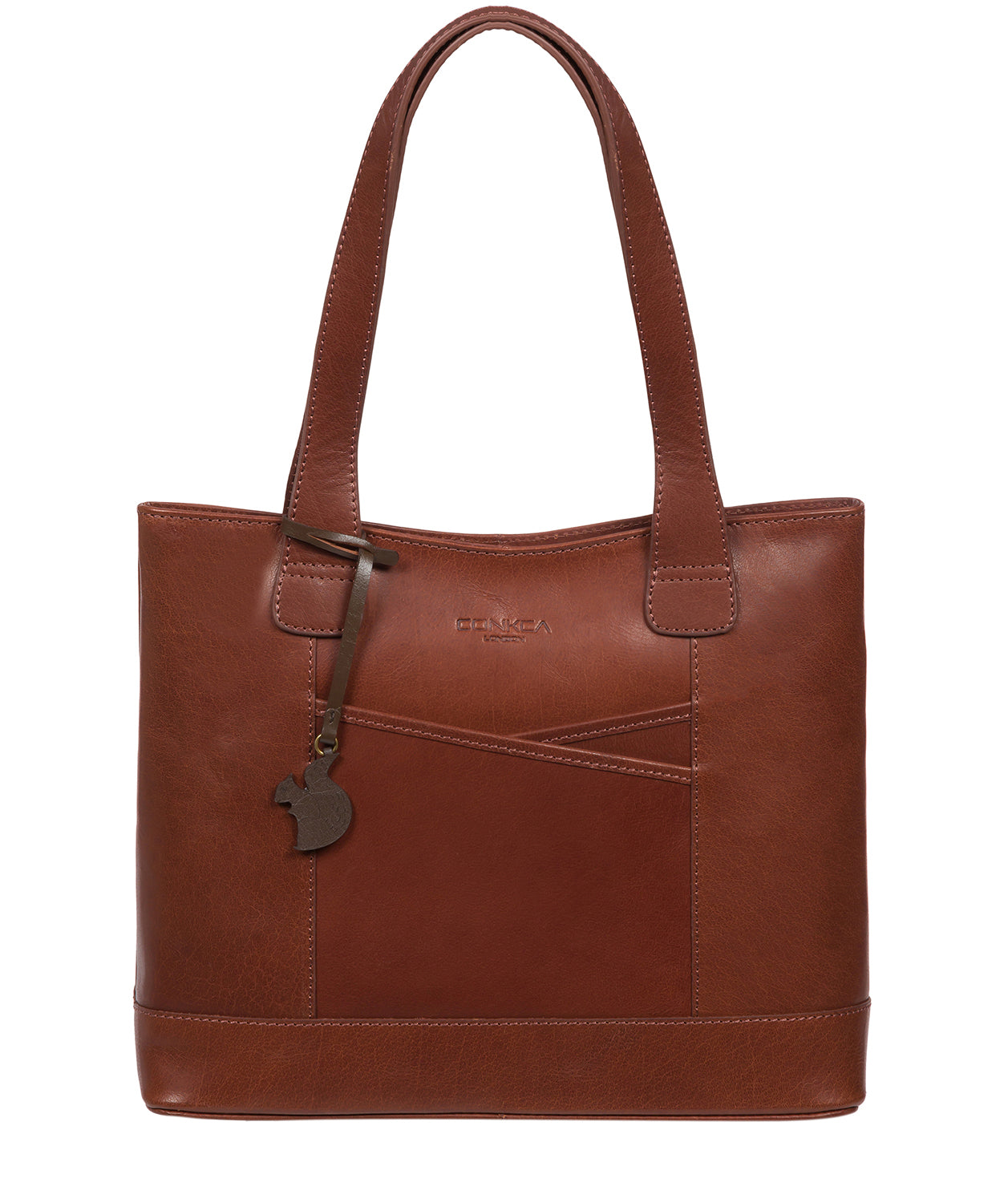 'Little Patience' Conker Brown Leather Tote Bag