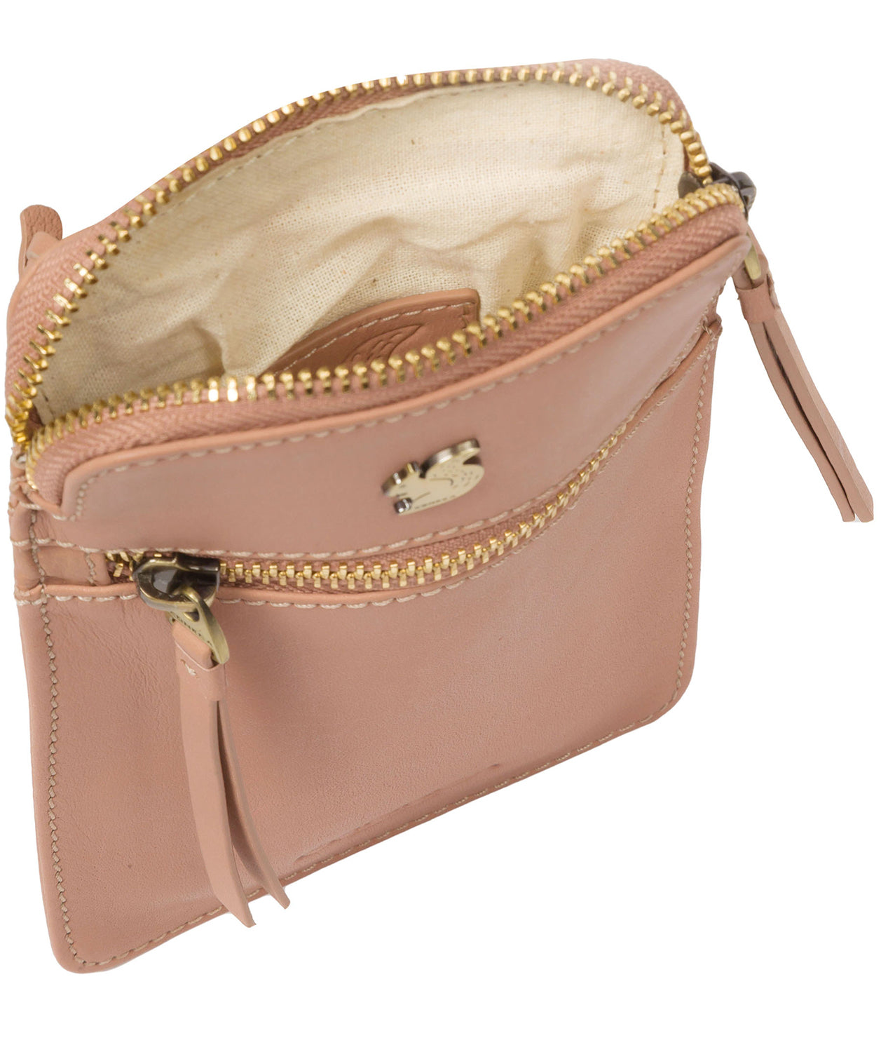 Conkca London Originals Collection Bags: 'Bambino' Subtle Pink Leather Cross Body Phone Bag