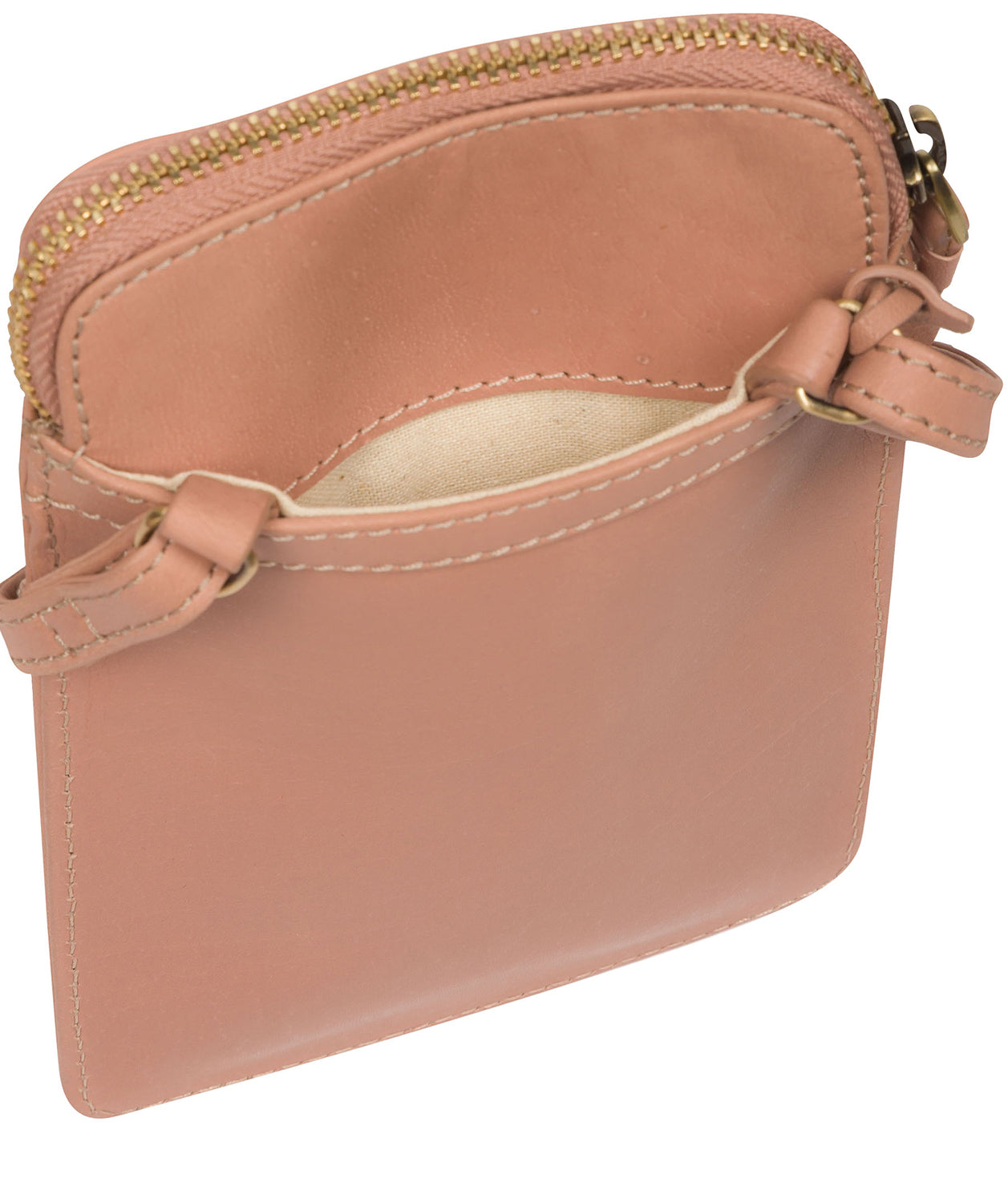 Conkca London Originals Collection Bags: 'Bambino' Subtle Pink Leather Cross Body Phone Bag