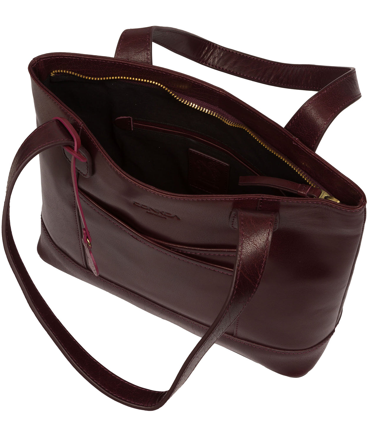 Conkca London Originals Collection Bags: 'Little Patience' Plum Leather Tote Bag