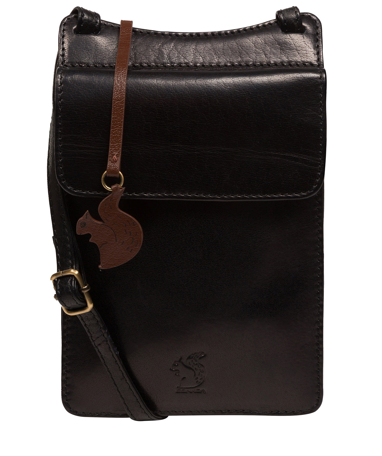 'Milly' Black Leather Cross Body Phone Bag