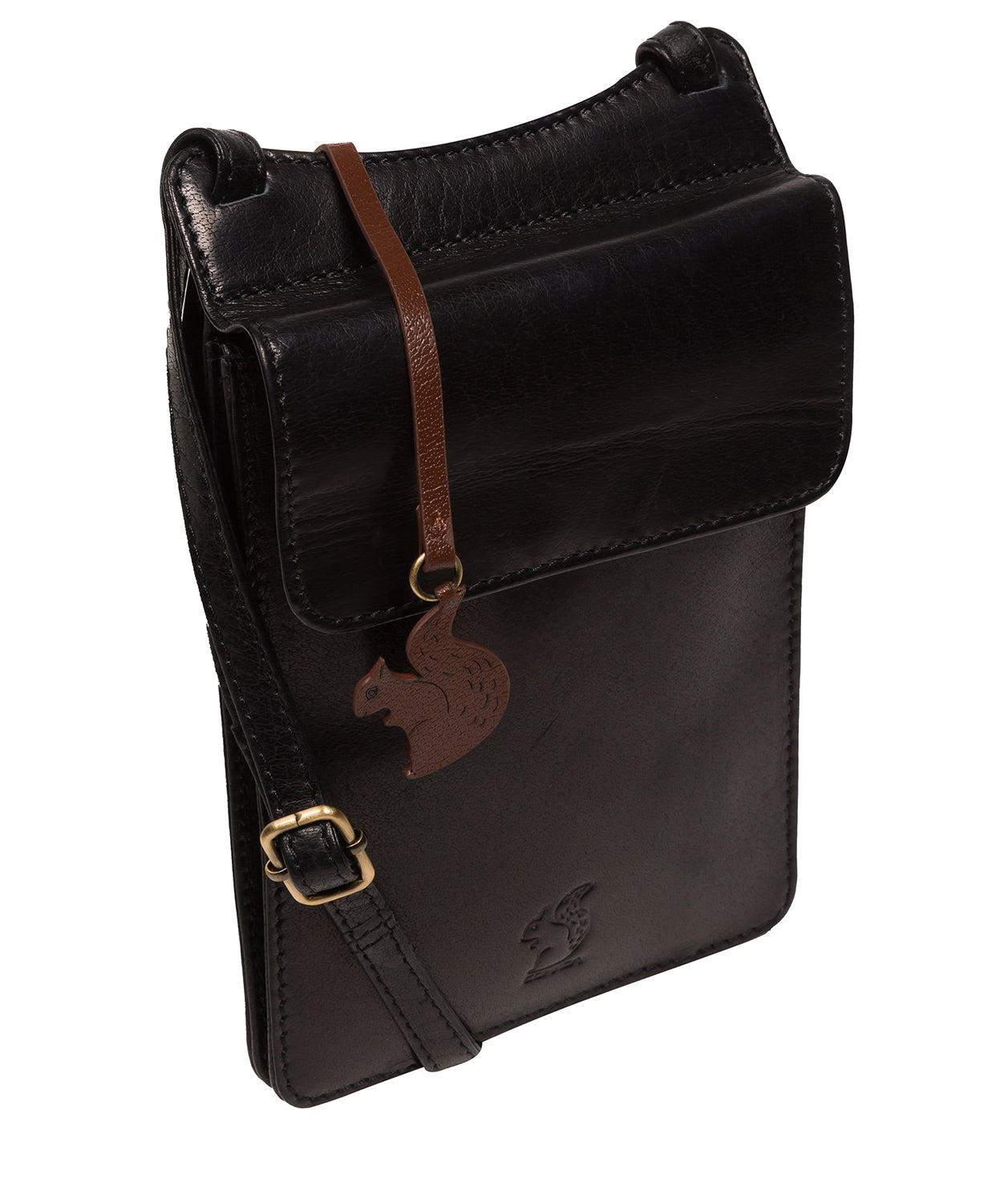 'Milly' Black Leather Cross Body Phone Bag