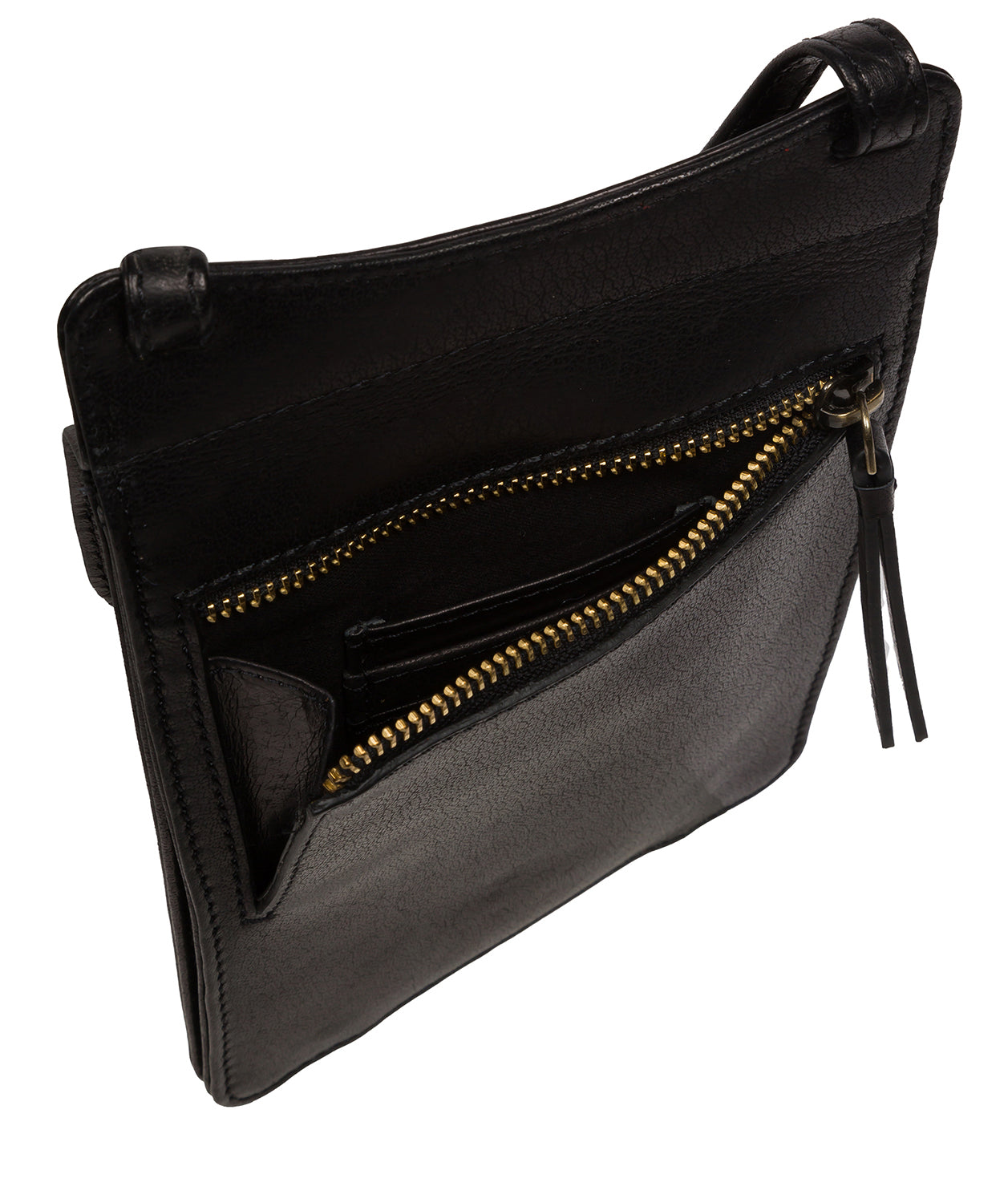 'Milly' Black Leather Cross Body Phone Bag