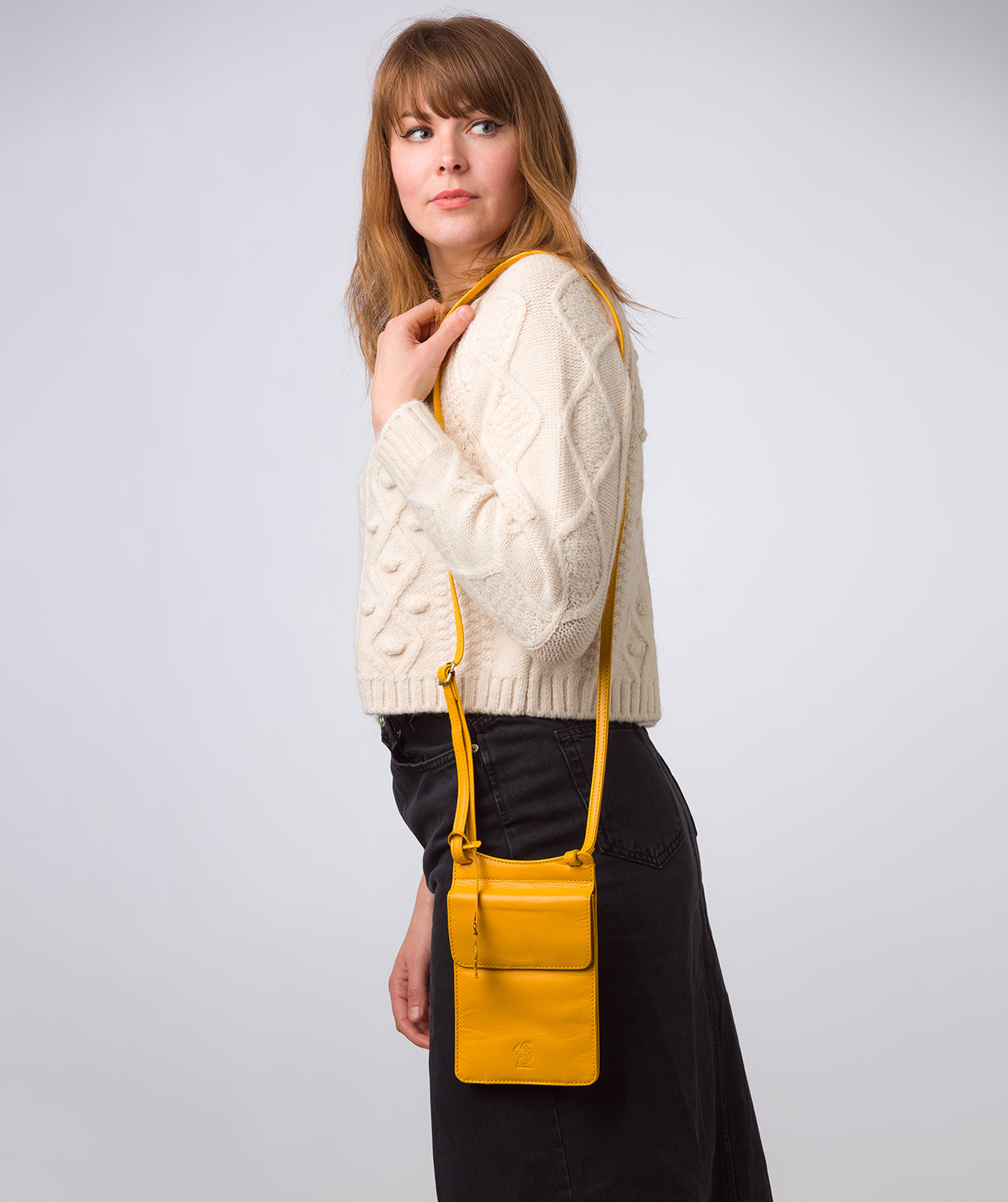 'Milly' Lemon Drop Leather Cross Body Phone Bag