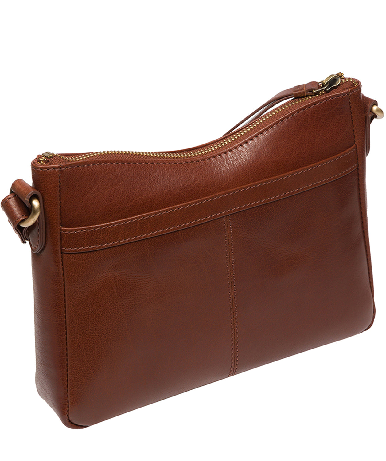 Conkca Signature Collection Bags: 'Lottie' Conker Brown Leather Cross Body Bag