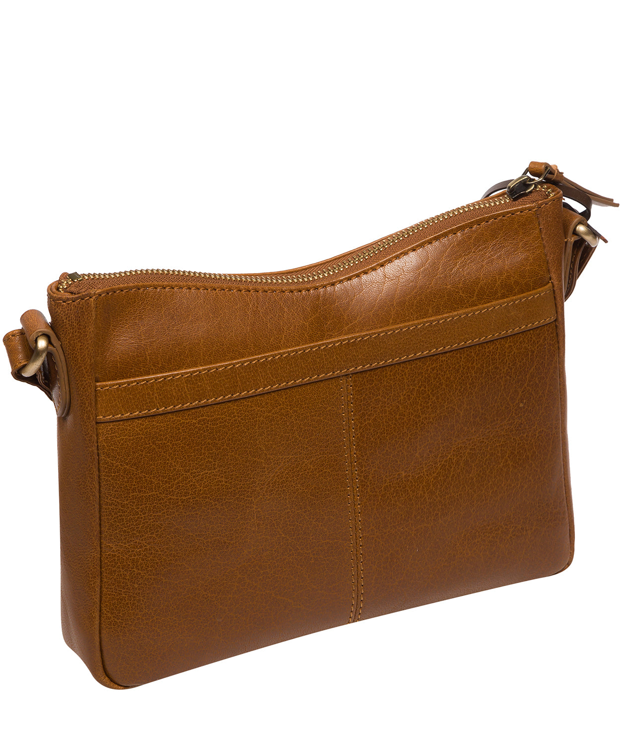 Conkca Signature Collection Bags: 'Lottie' Dark Tan Leather Cross Body Bag