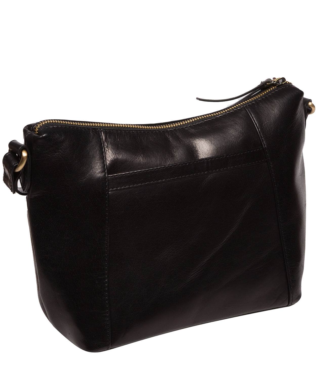 Conkca Signature Collection Bags: 'Merrill' Black Leather Cross Body Bag