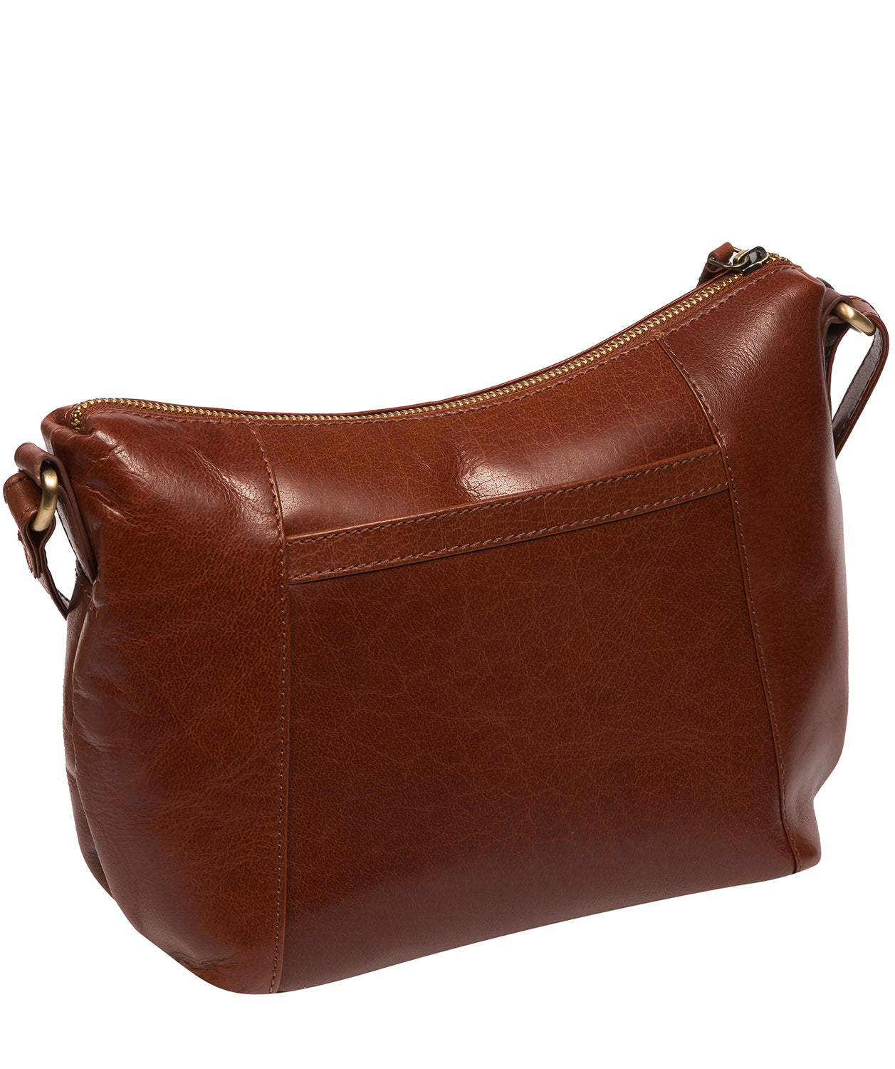 Conkca Signature Collection Bags: 'Merrill' Conker Brown Leather Cross Body Bag