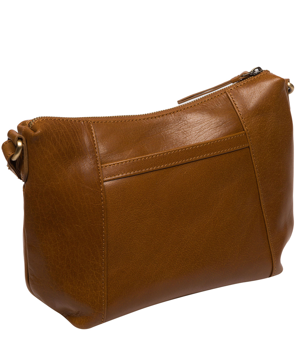 Conkca Signature Collection Bags: 'Merrill' Dark Tan Leather Cross Body Bag