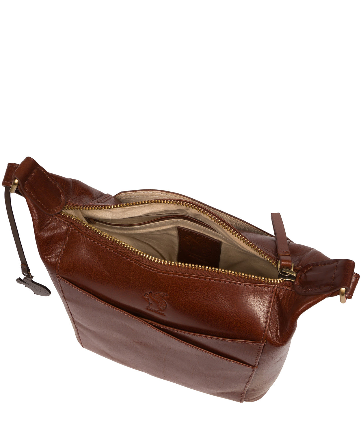 Conkca Signature Collection Bags: 'Kiki' Conker Brown Leather Shoulder Bag