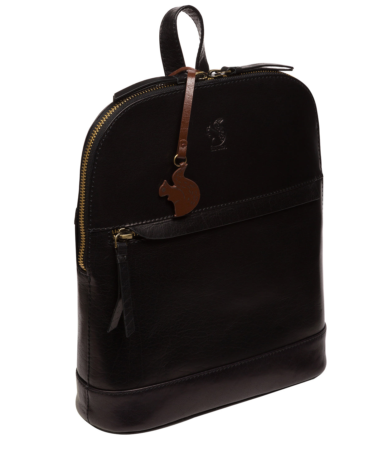 Conkca Signature Collection Bags: 'Amora' Black Leather Backpack