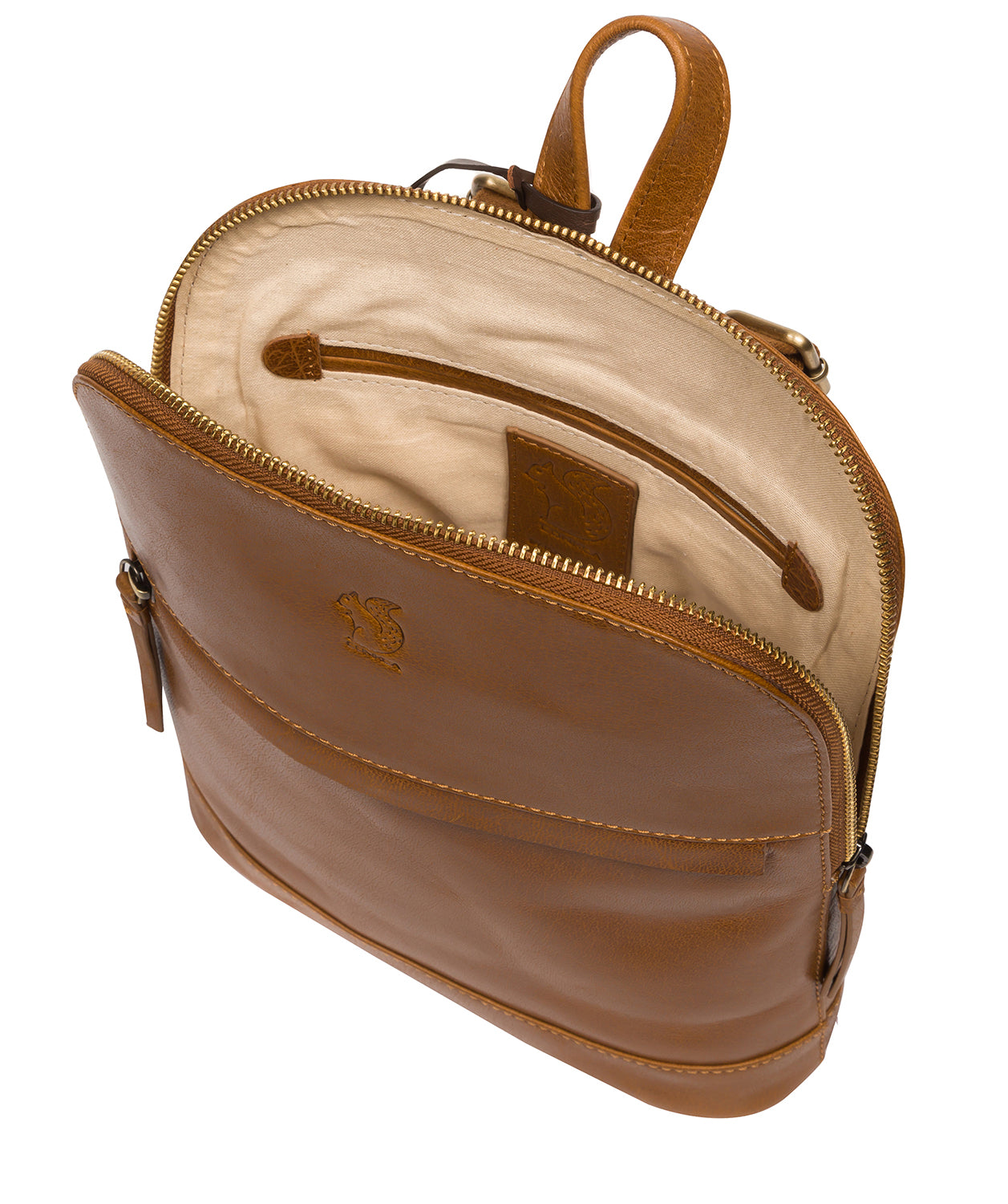 Conkca Signature Collection Bags: 'Amora' Dark Tan Leather Backpack