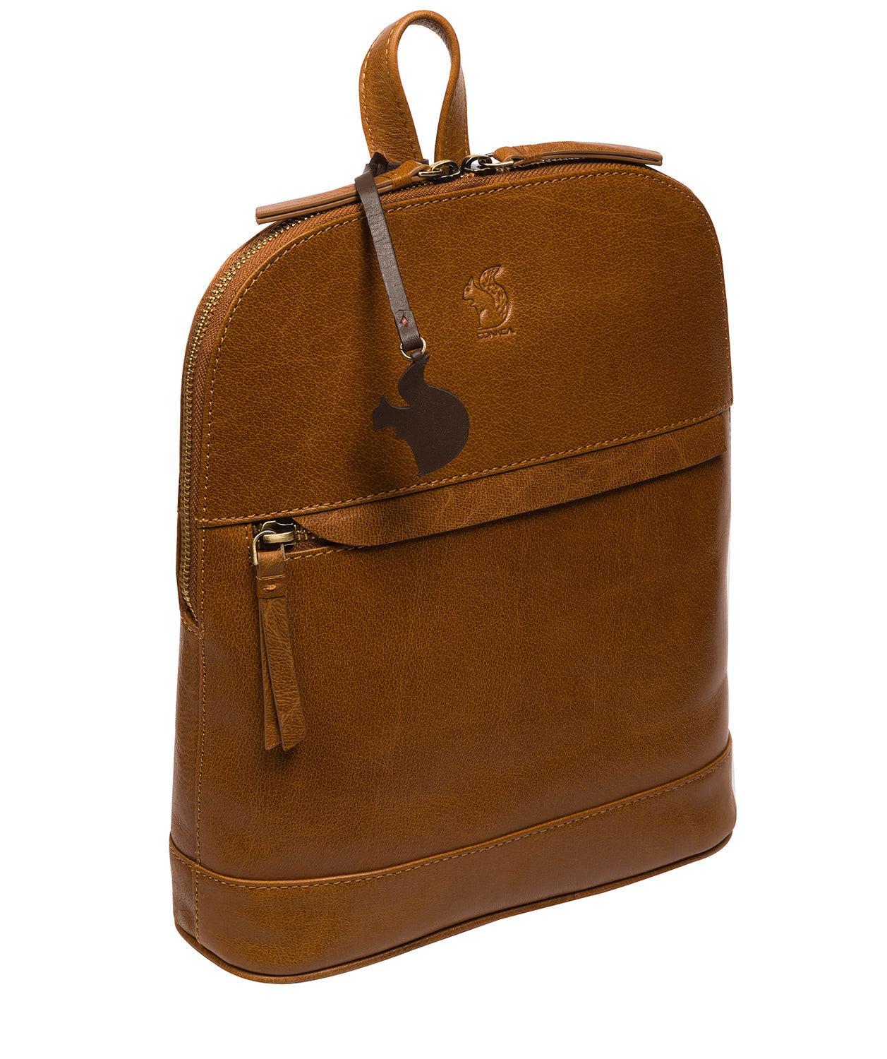 Conkca Signature Collection Bags: 'Amora' Dark Tan Leather Backpack
