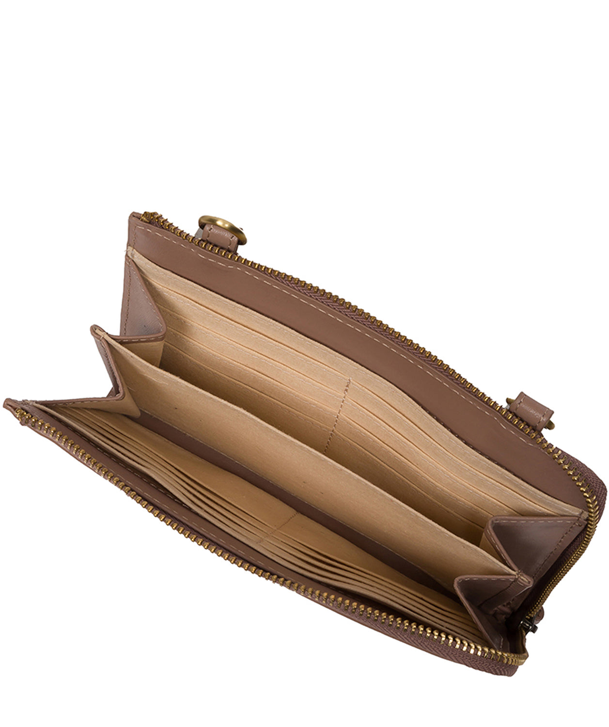 Conkca Signature Collection Bags: 'Winnie' Natural Taupe Leather Cross Body Clutch Bag