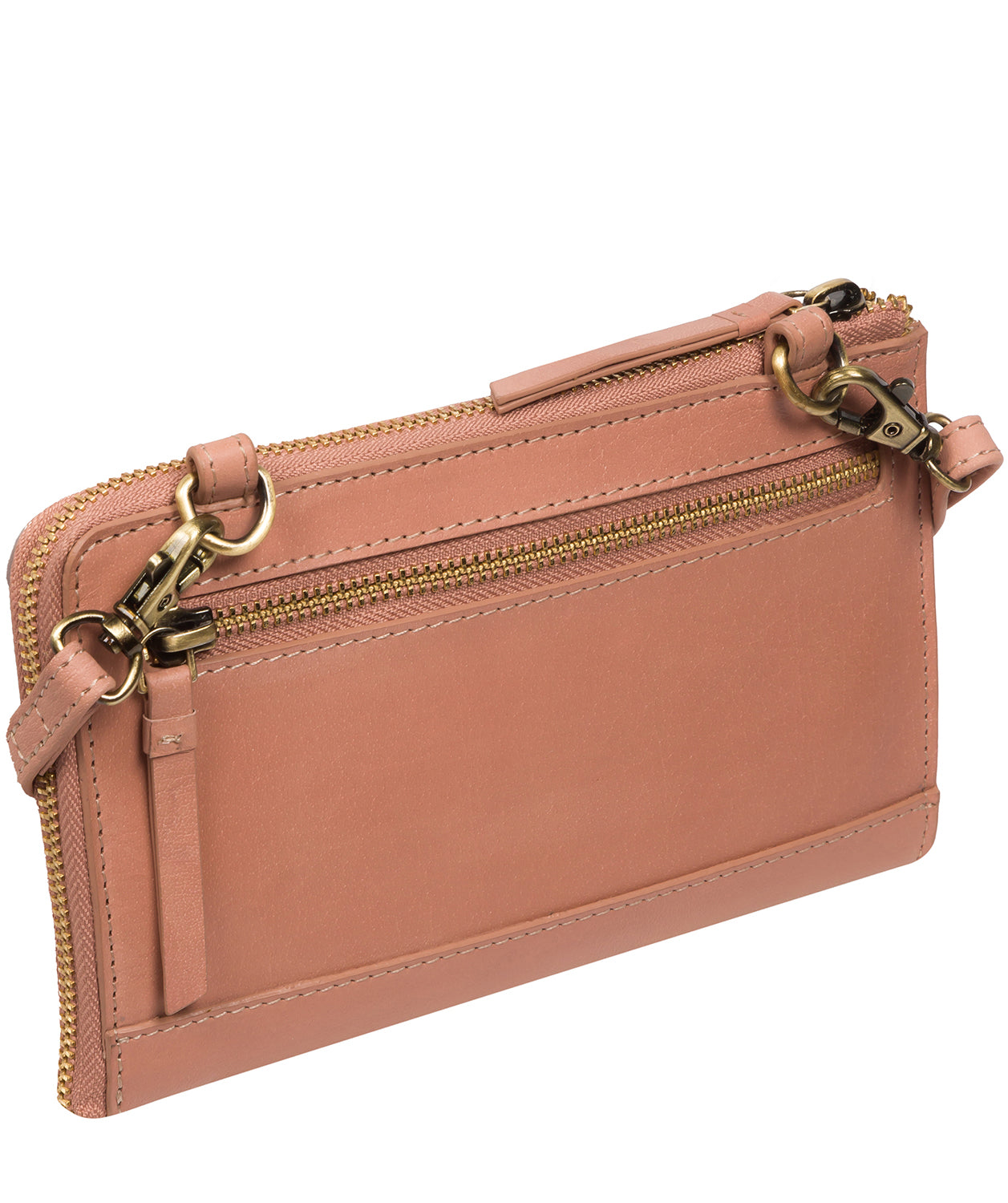 Conkca Signature Collection Bags: 'Winnie' Subtle Pink Leather Cross Body Clutch Bag