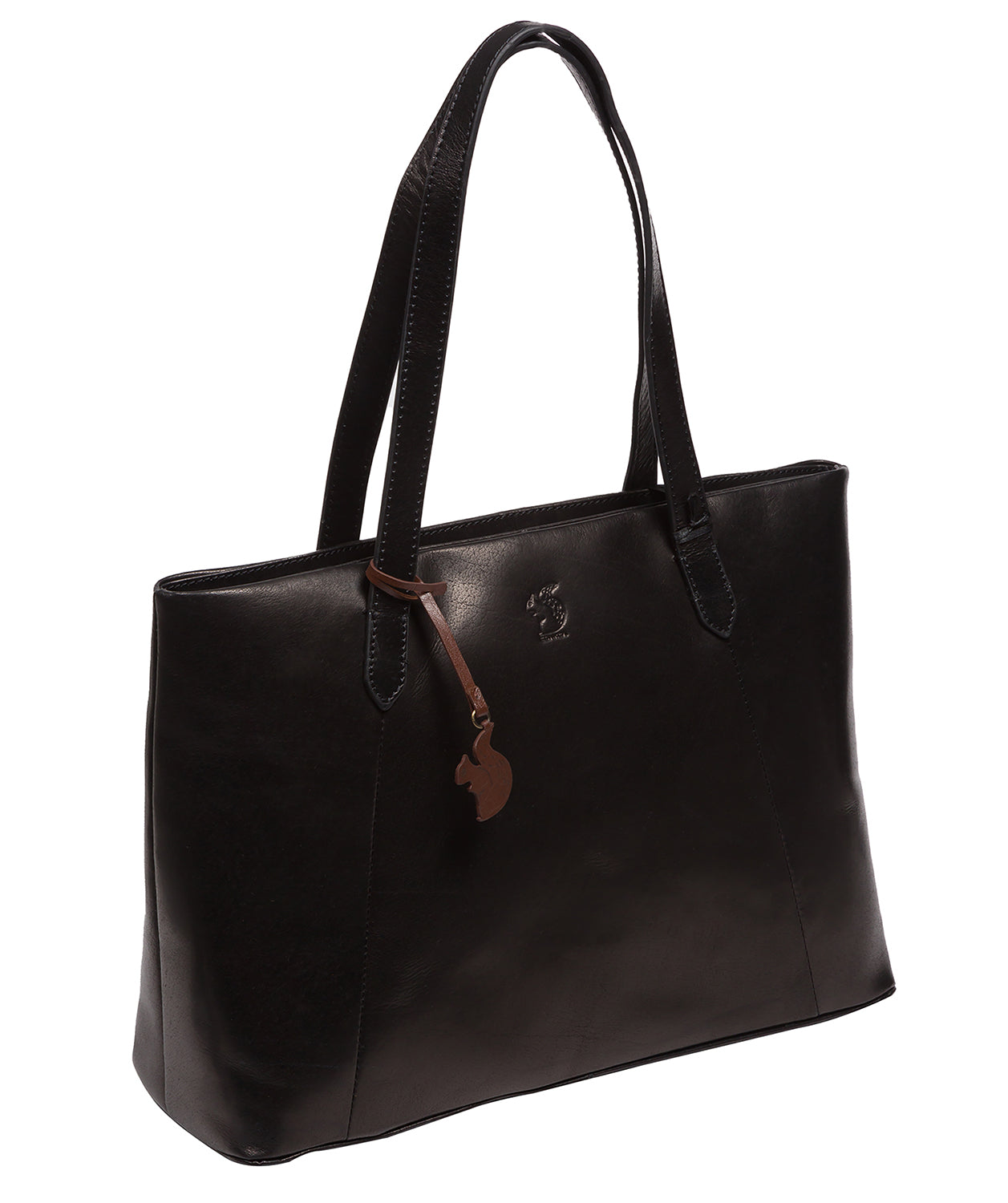 'Enola' Black Leather Tote Bag