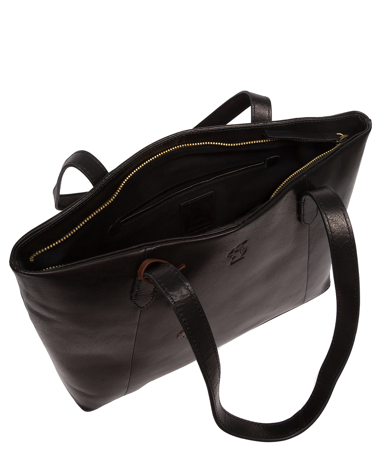 'Enola' Black Leather Tote Bag