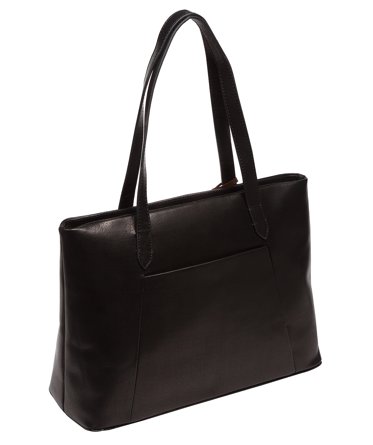 'Enola' Black Leather Tote Bag