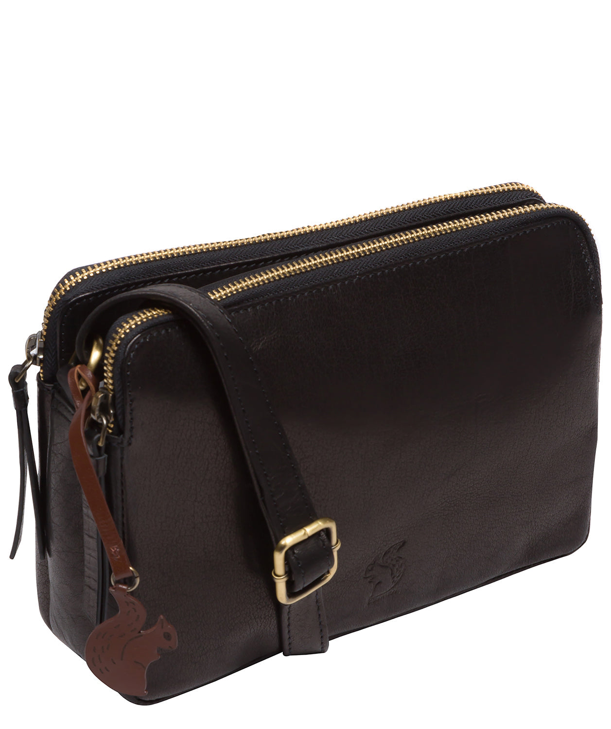 'Ember' Black Leather Cross Body Bag