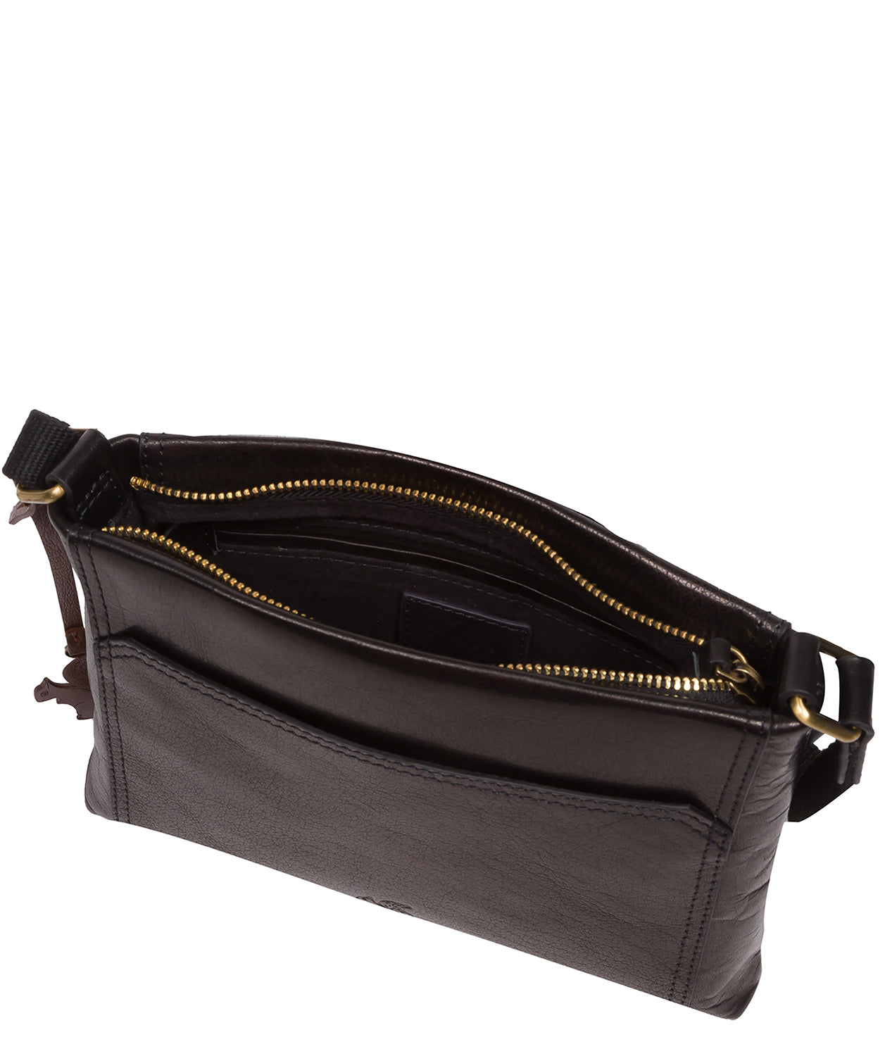 'Blossom' Black Leather Cross Body Bag