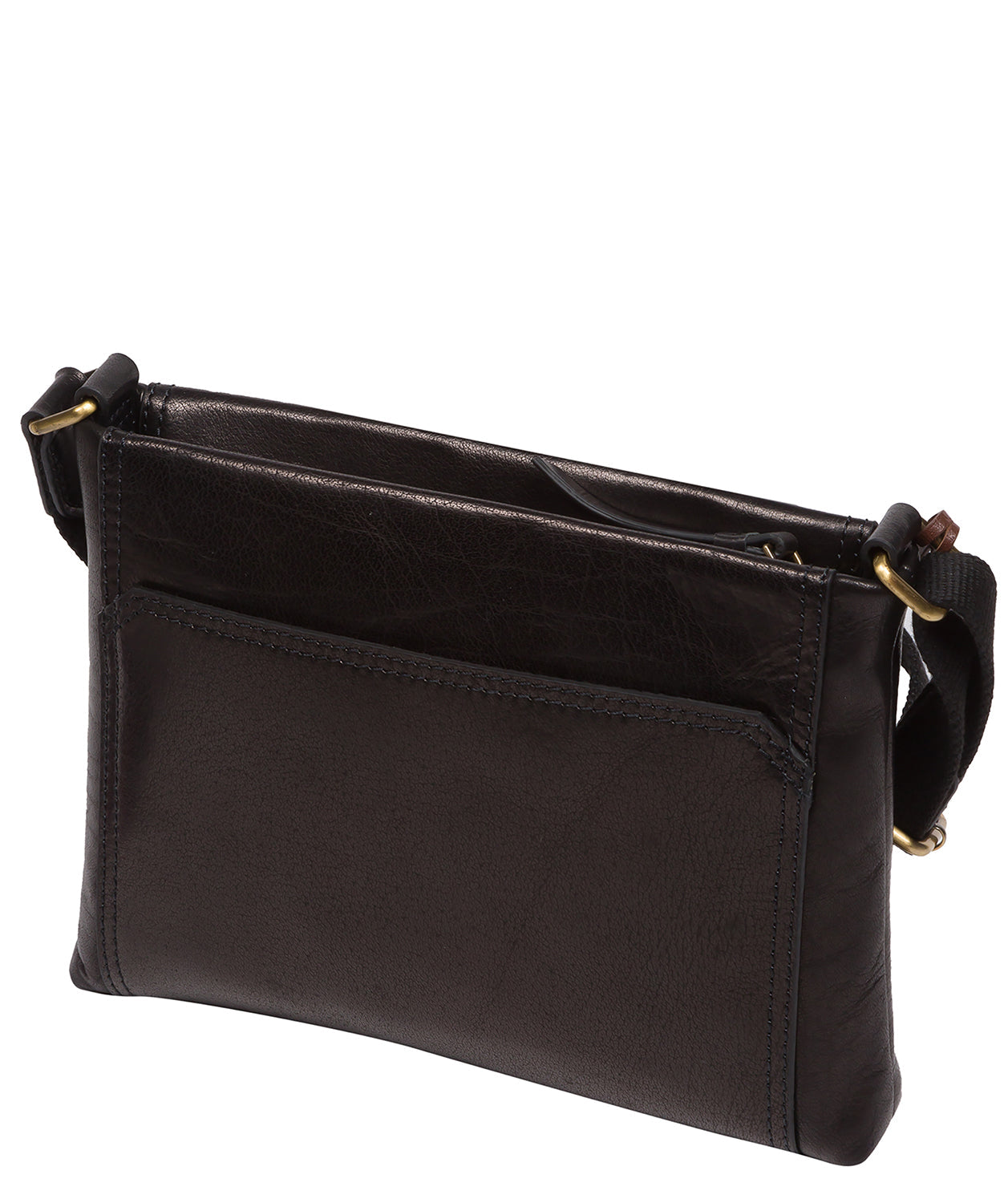 'Blossom' Black Leather Cross Body Bag
