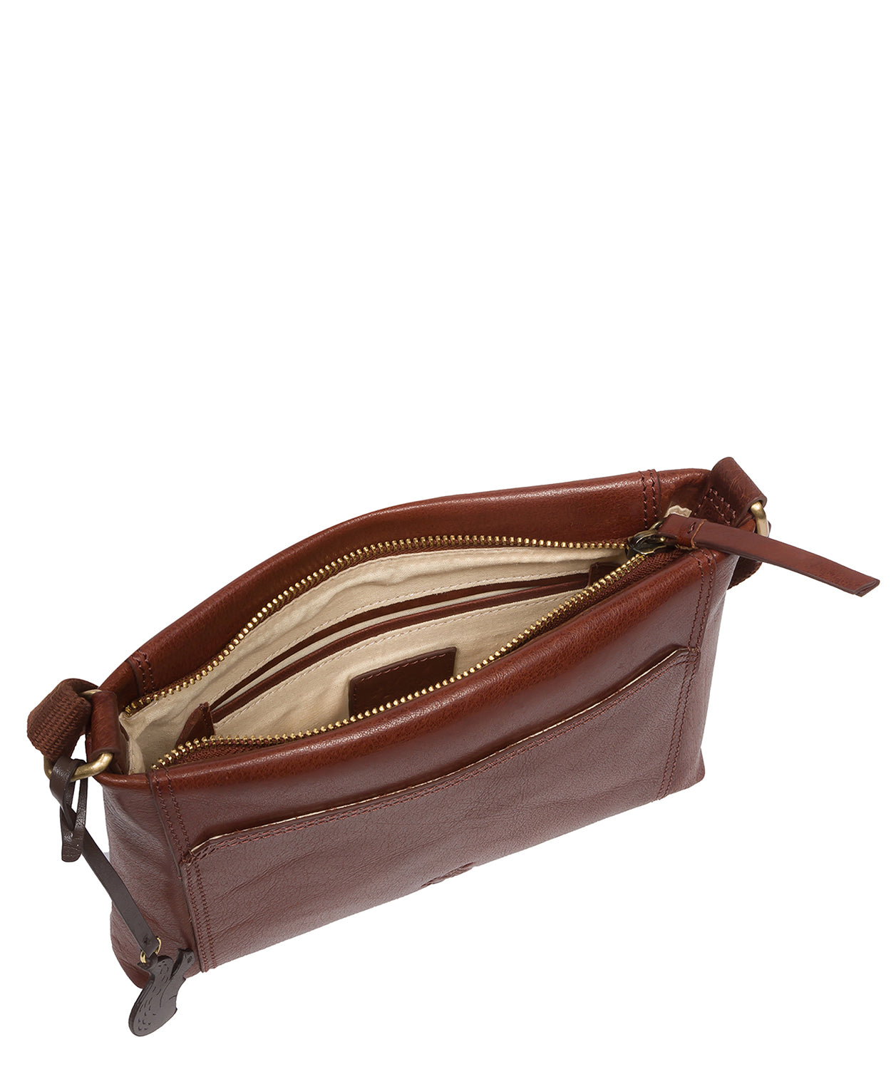 'Blossom' Conker Brown Leather Cross Body Bag