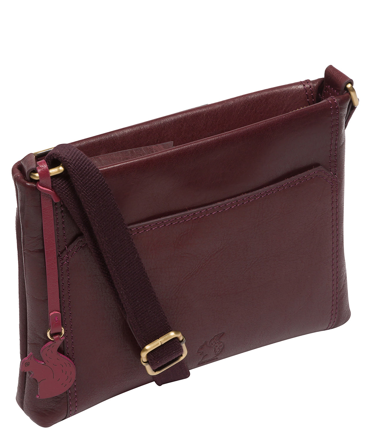 'Blossom' Plum Leather Cross Body Bag
