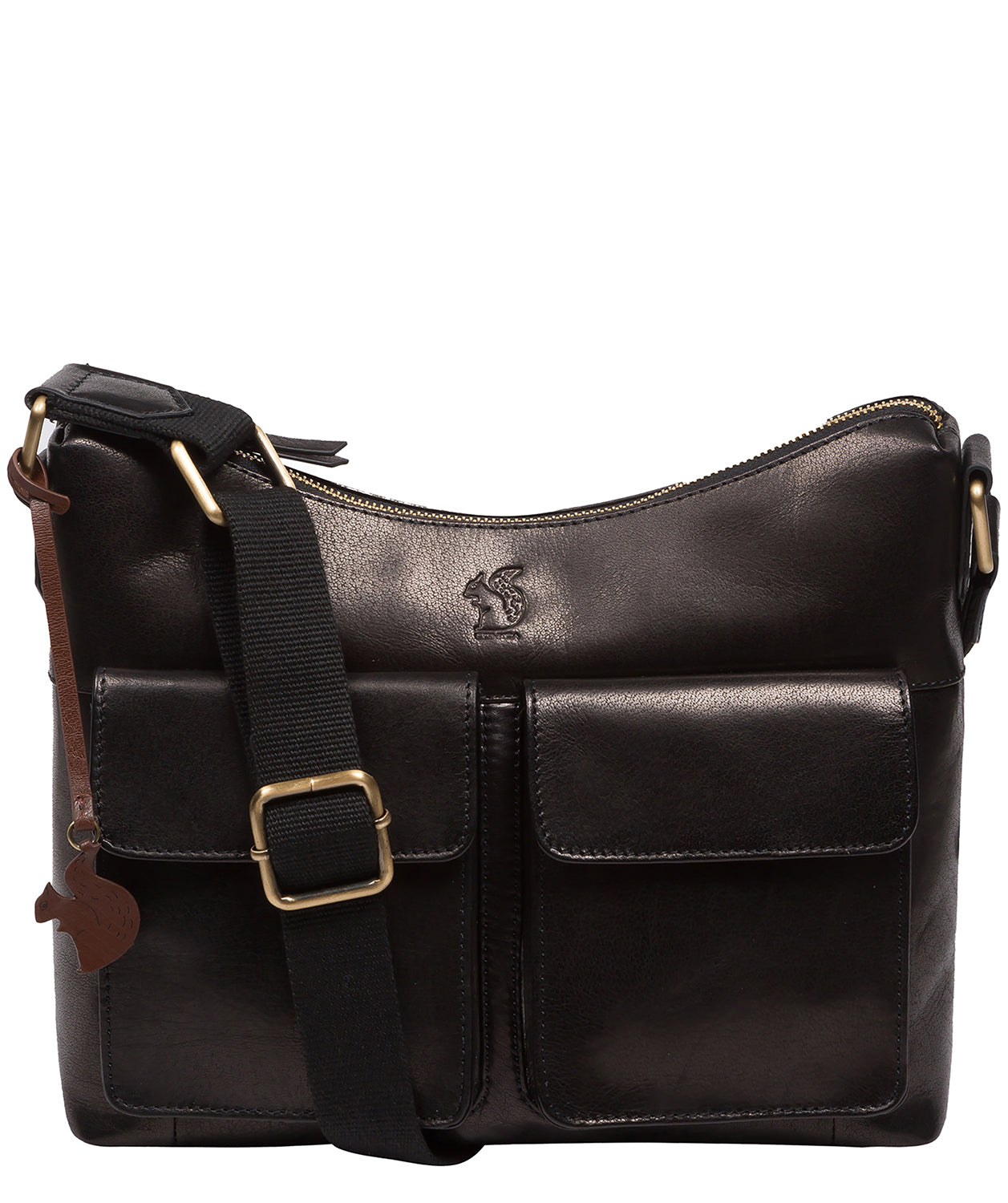 'Aimee' Black Leather Shoulder Bag