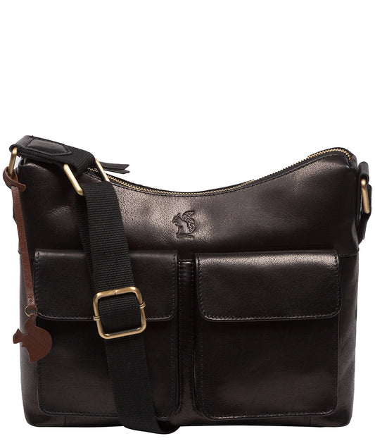 'Aimee' Black Leather Shoulder Bag