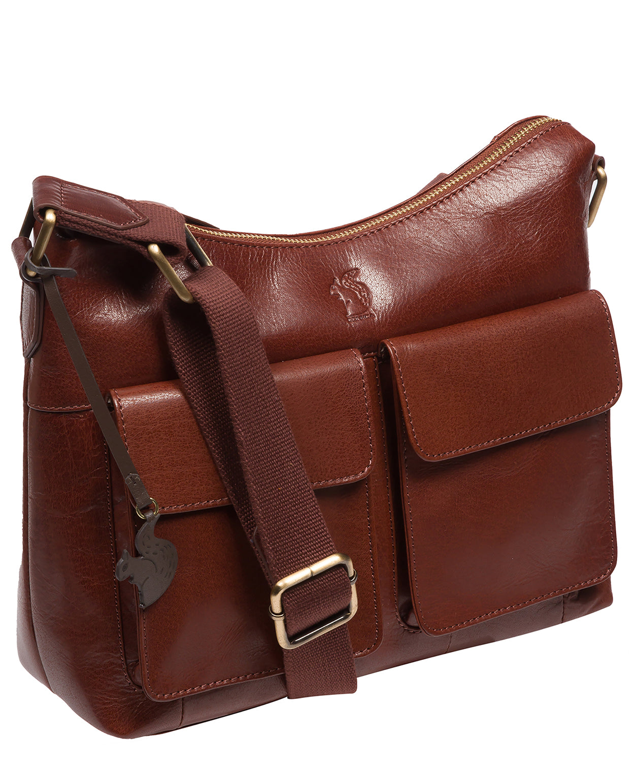 'Aimee' Conker Brown Leather Shoulder Bag