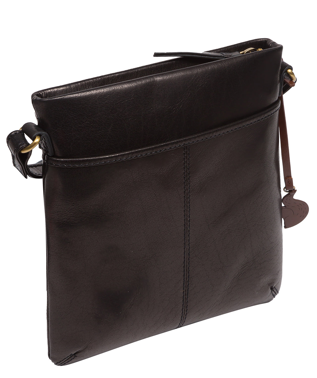 'Sable' Black Leather Cross Body Bag