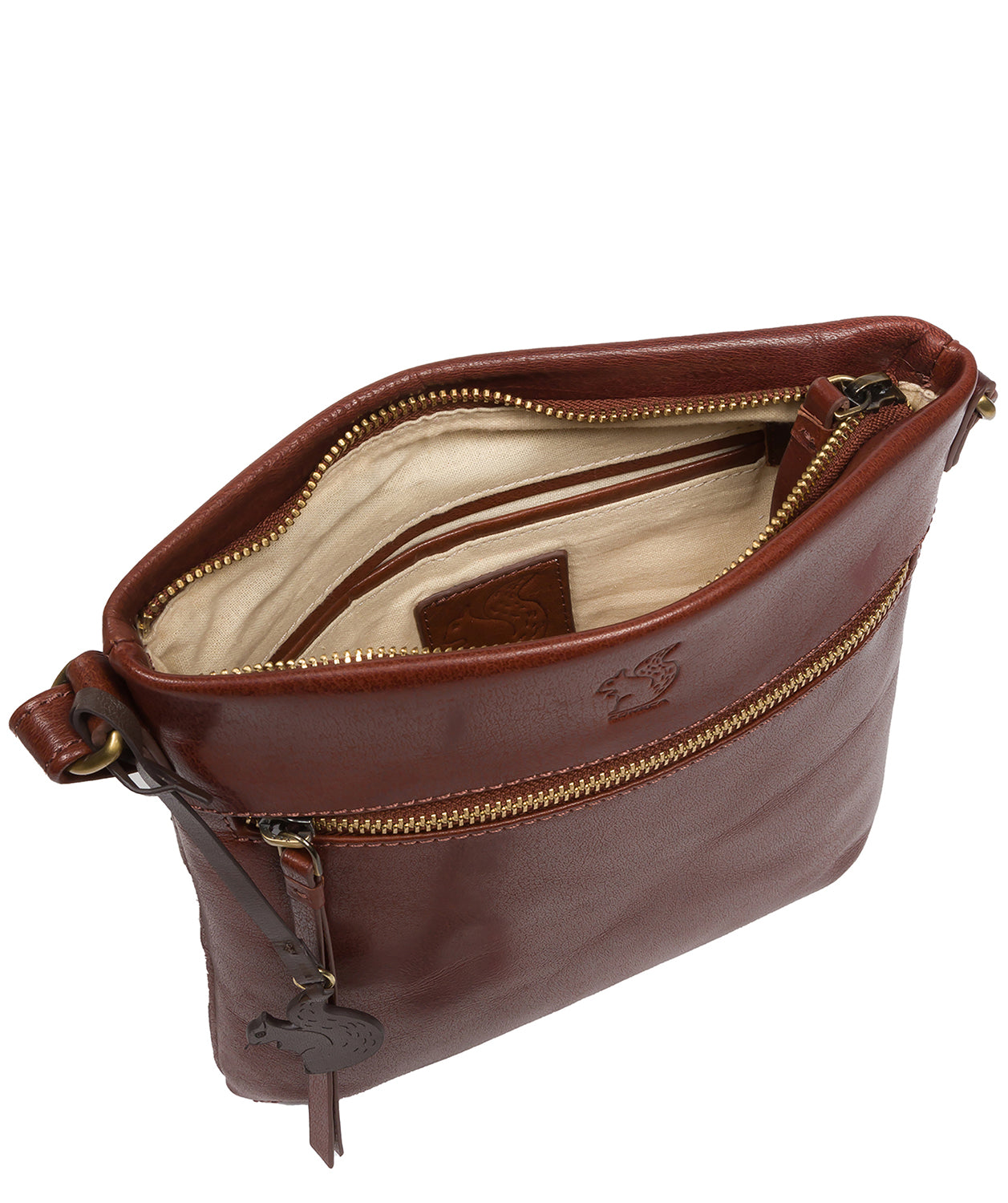 'Sable' Conker Brown Leather Cross Body Bag