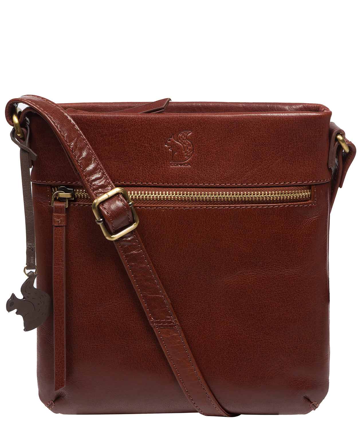 'Sable' Conker Brown Leather Cross Body Bag