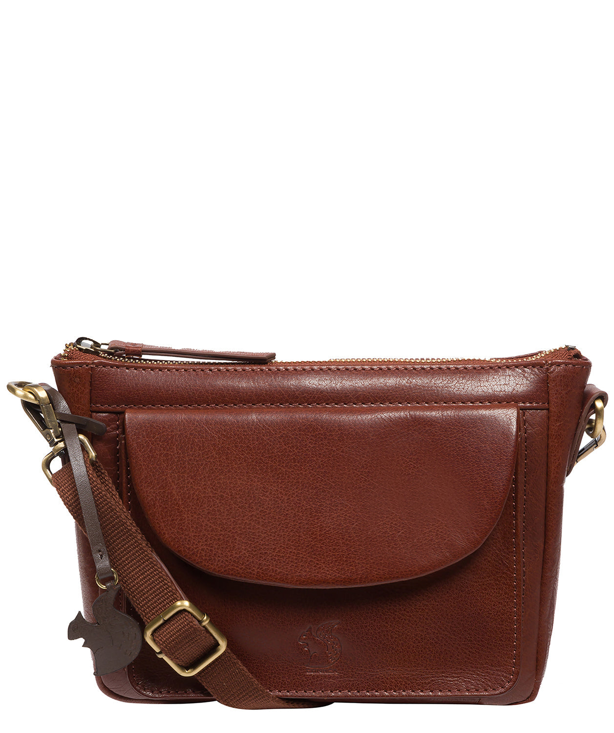 'Sonnet' Conker Brown Leather Cross Body Bag