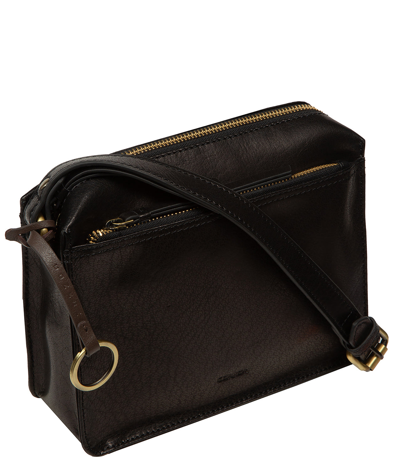 'Isla' Black Leather Cross Body Bag