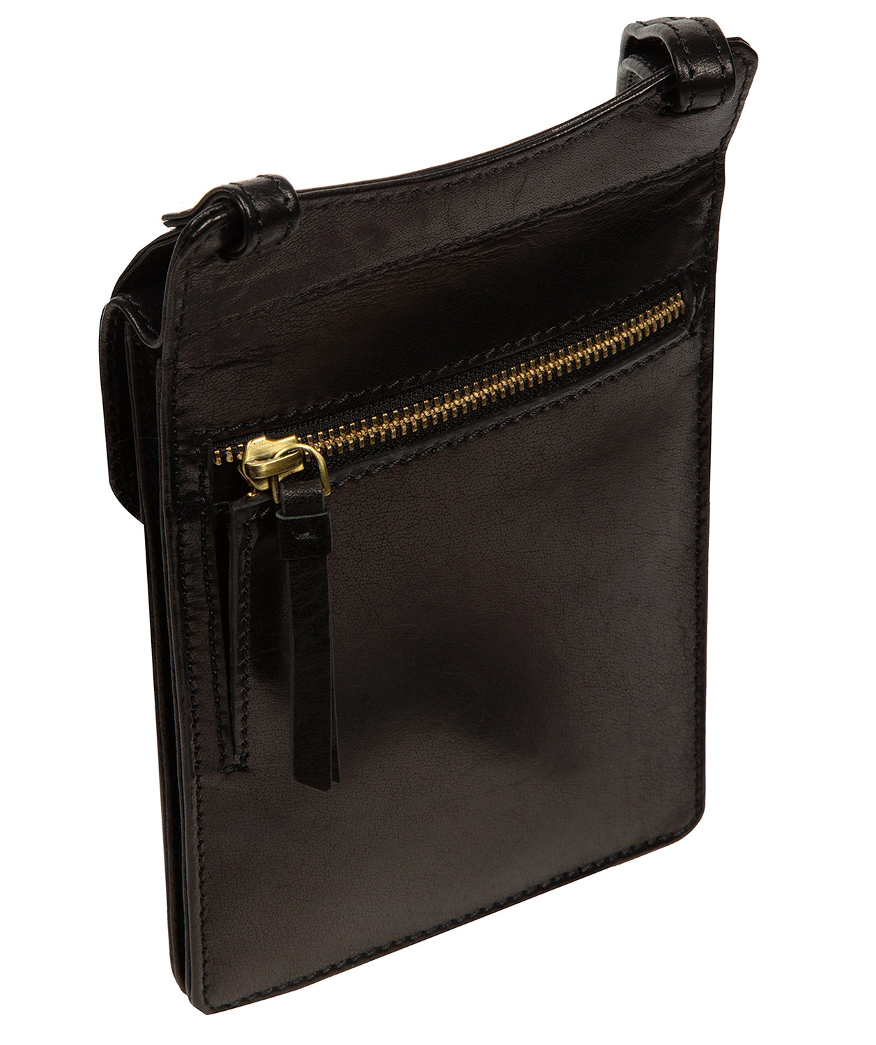 'Seraphina' Black Leather Cross Body Phone Bag