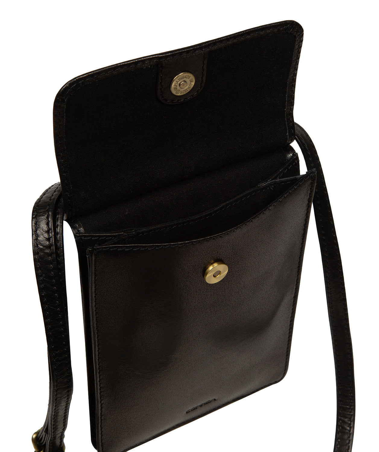 'Seraphina' Black Leather Cross Body Phone Bag