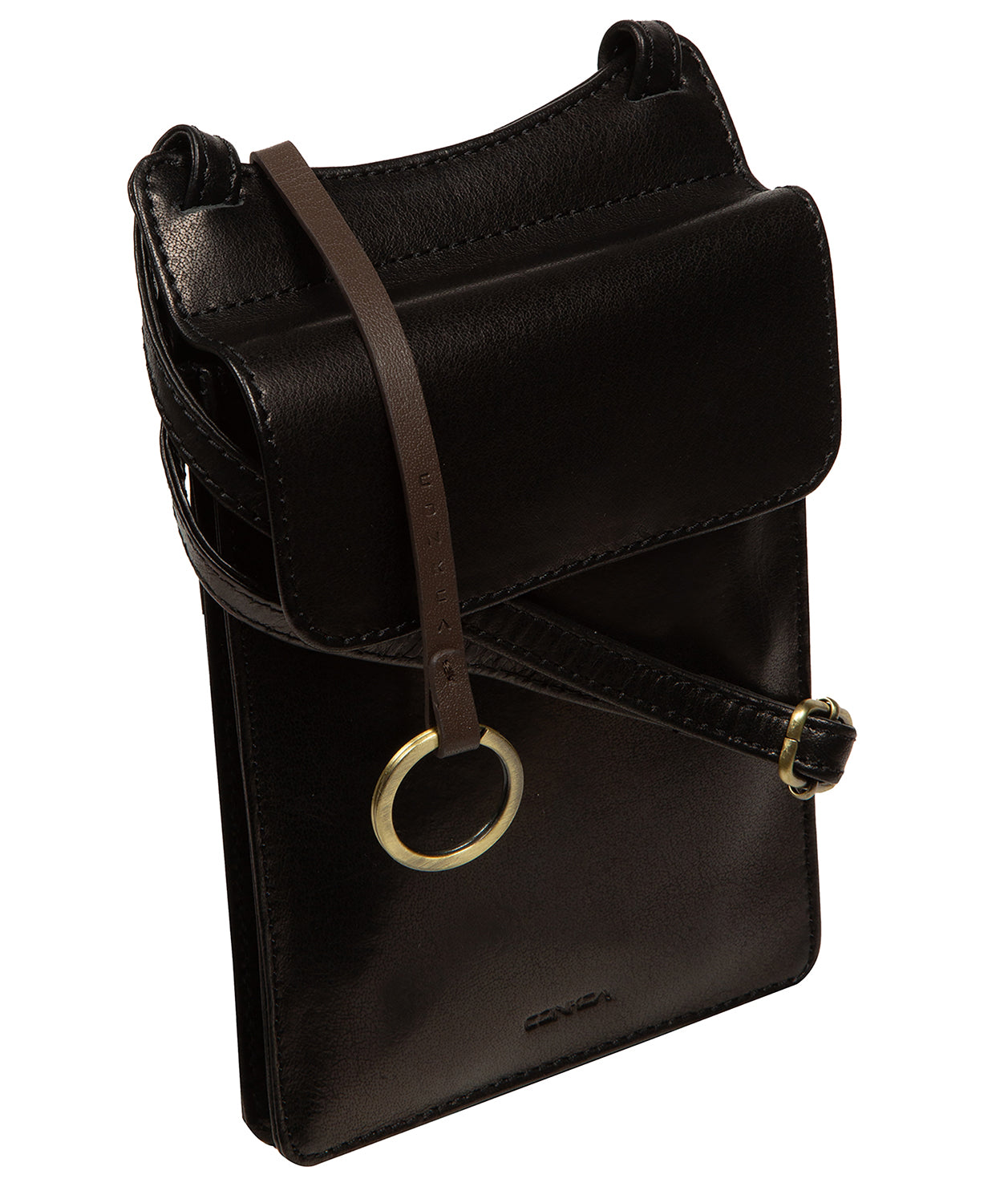 'Seraphina' Black Leather Cross Body Phone Bag