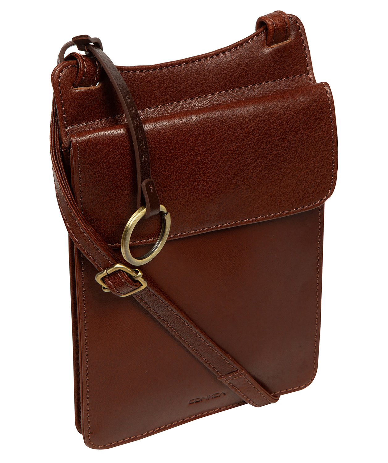 'Seraphina' Conker Brown Leather Cross Body Phone Bag