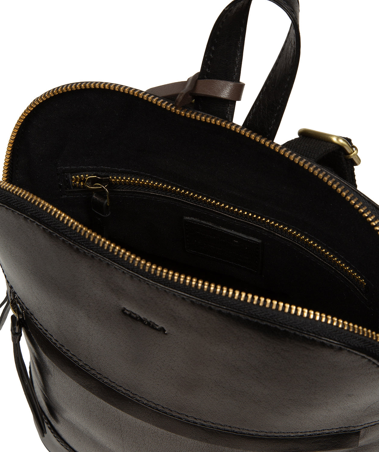 'Violetta' Black Leather Backpack