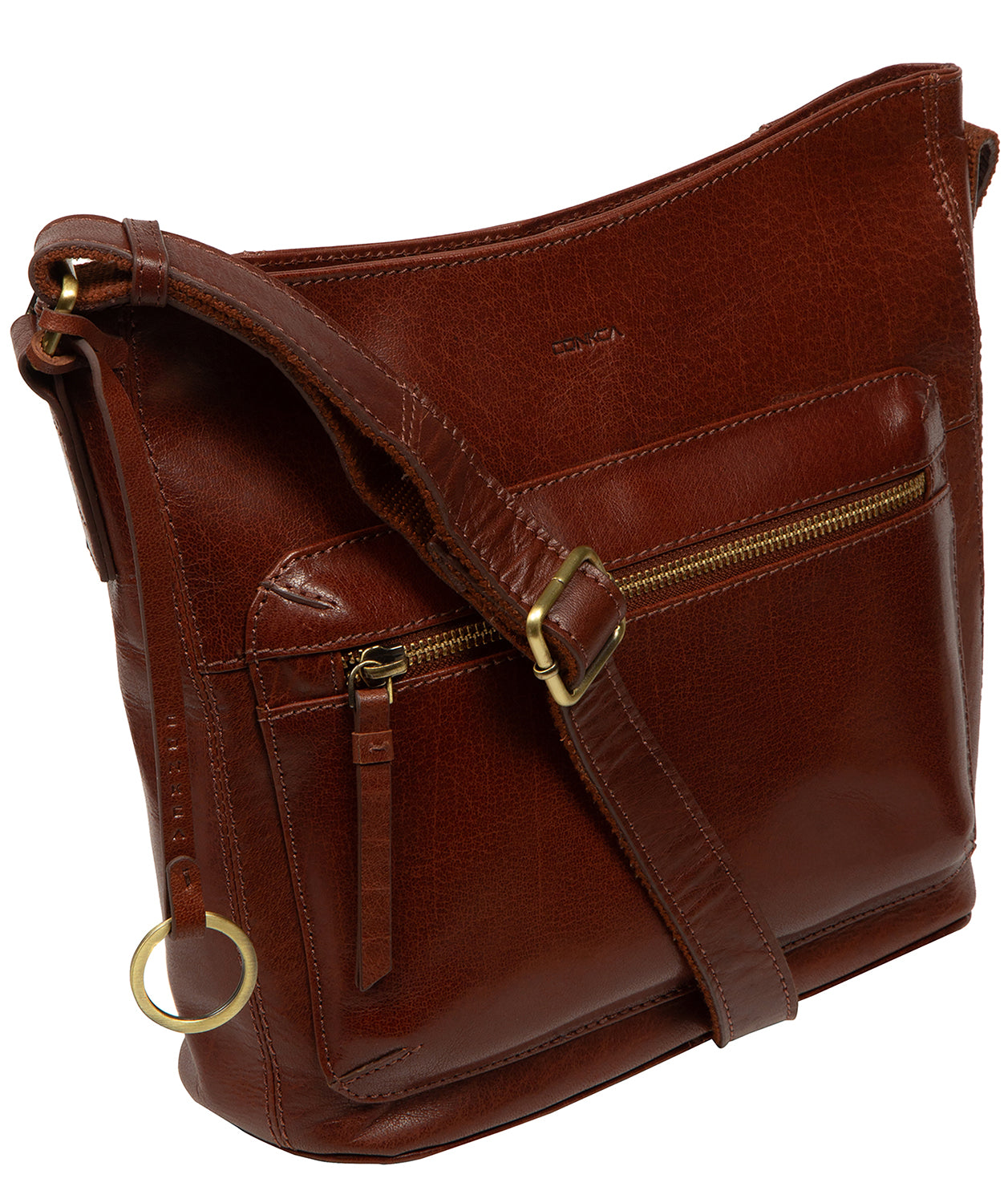 'Zinnia' Conker Brown Leather Cross Body Bag