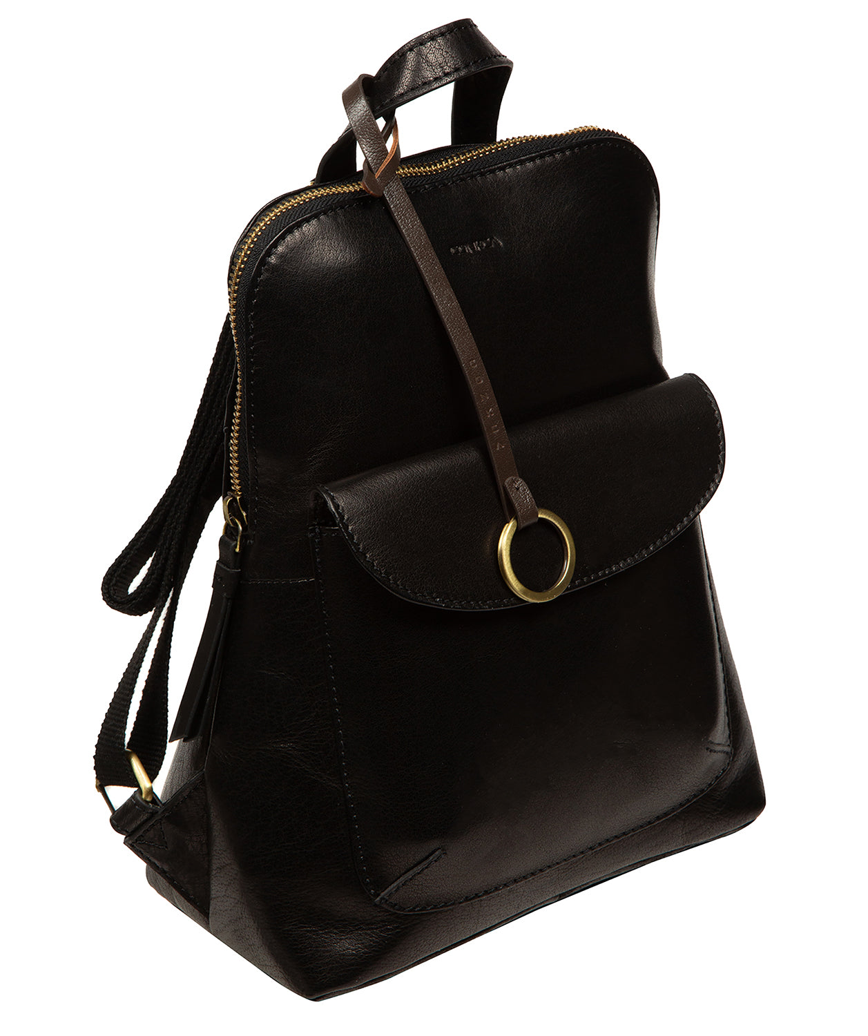 'Brielle' Black Leather Backpack