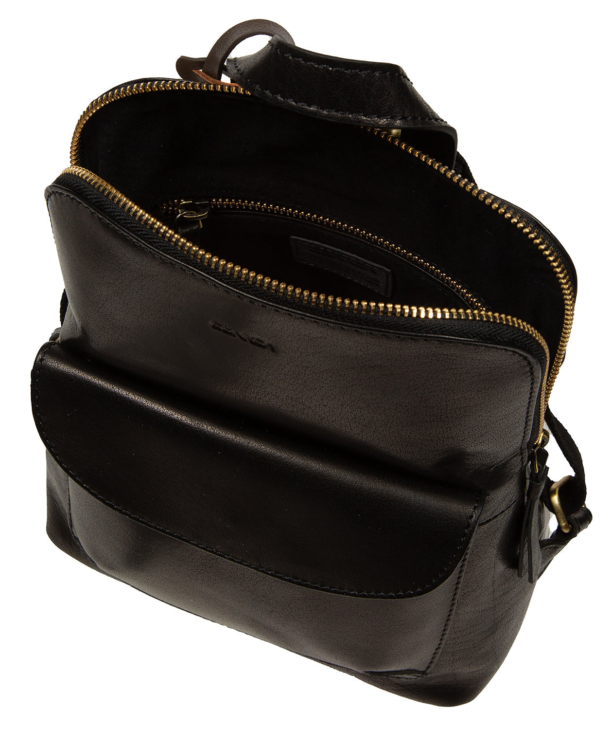 'Brielle' Black Leather Backpack