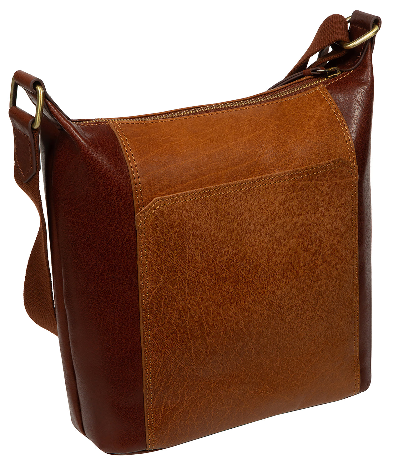 'Indigo' Conker Brown & Dark Tan Leather Shoulder Bag