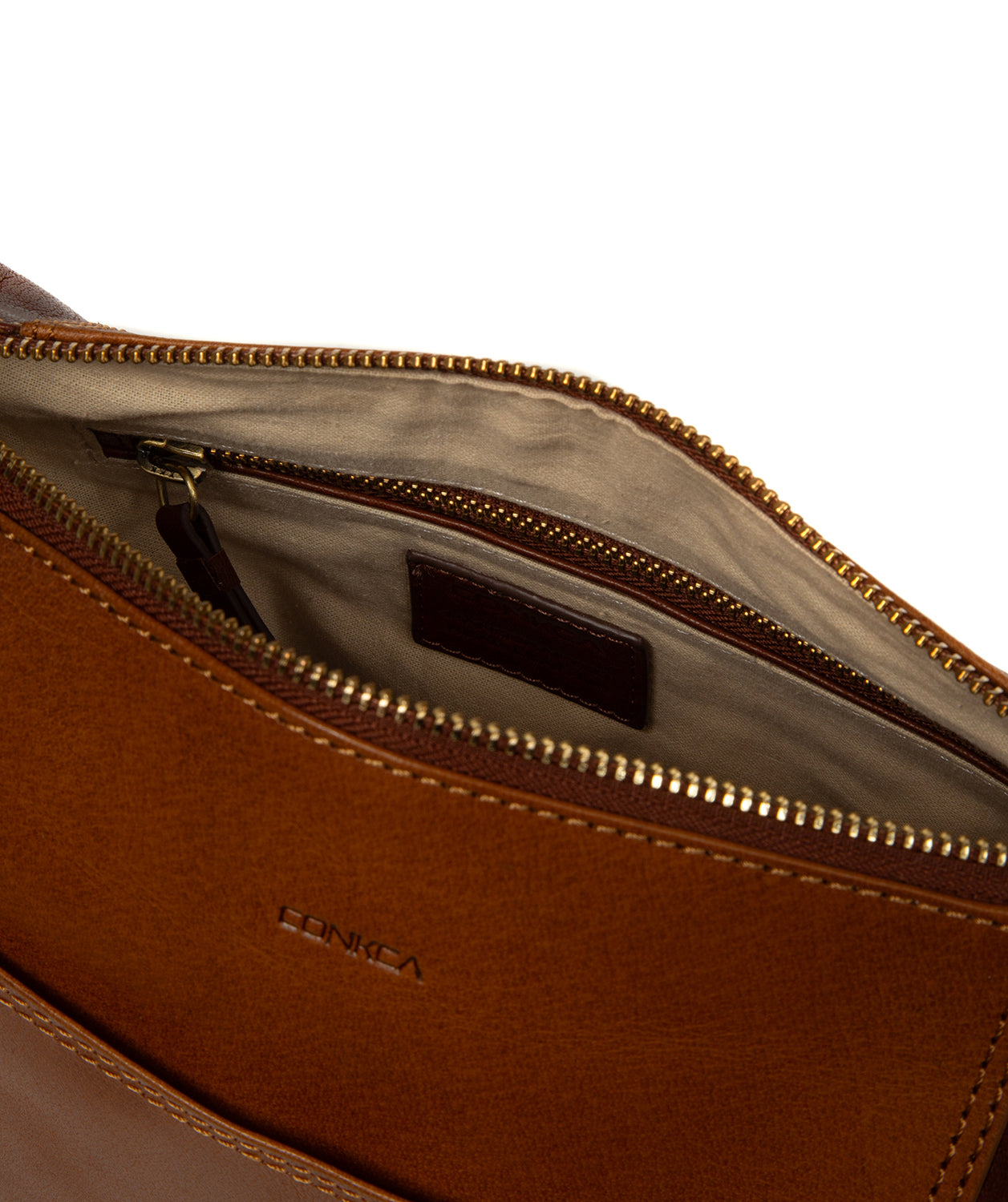 'Indigo' Conker Brown & Dark Tan Leather Shoulder Bag