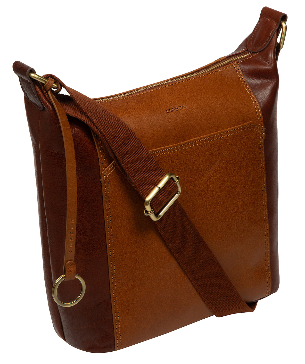 'Indigo' Conker Brown & Dark Tan Leather Shoulder Bag