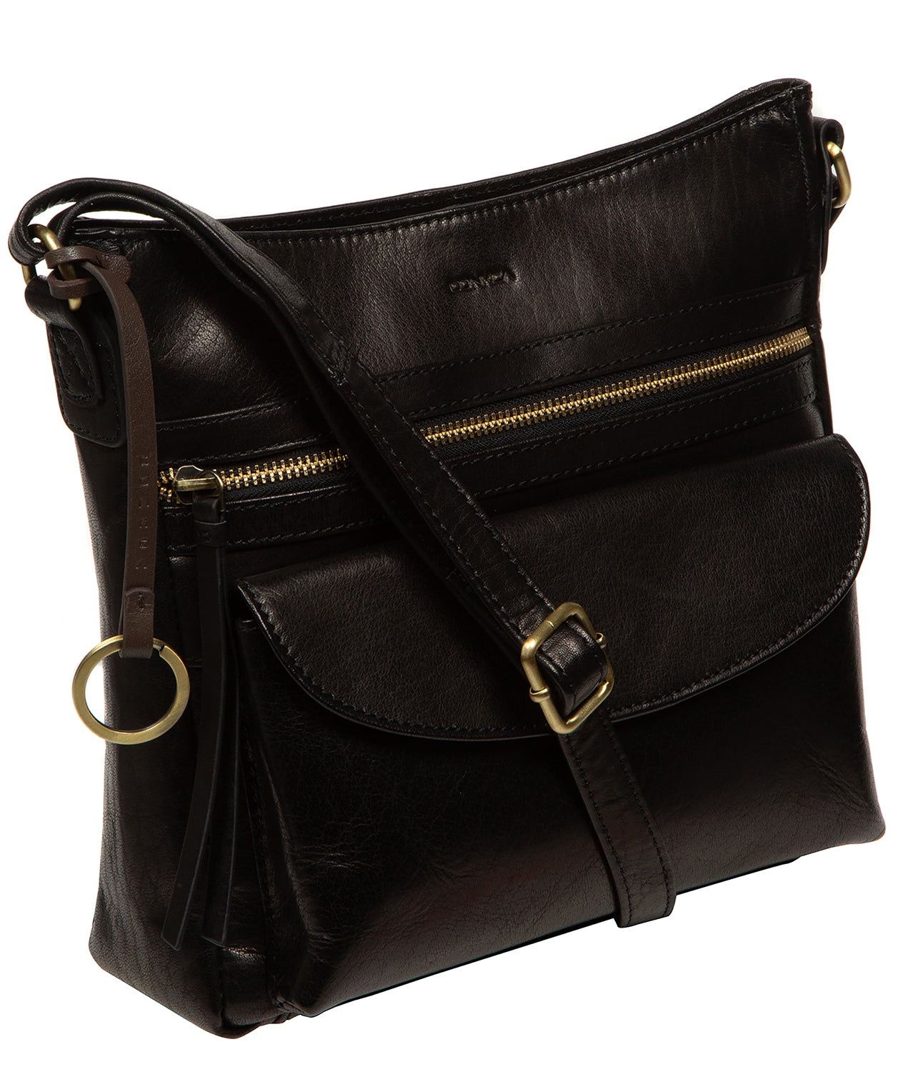 'Malin' Black Leather Cross Body Bag