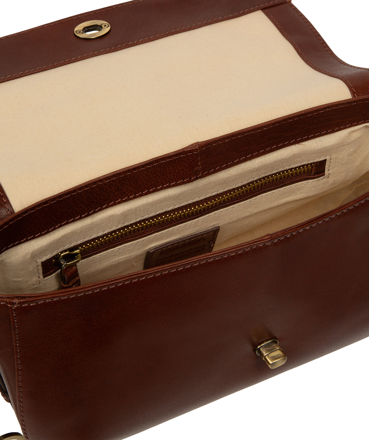 'Odessa' Conker Brown Leather Cross Body Bag
