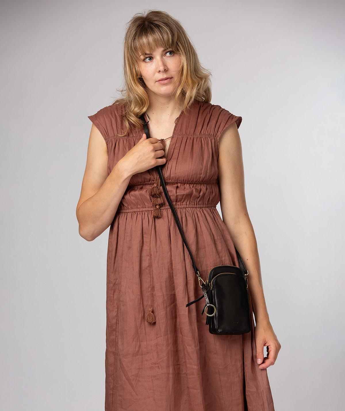 Crossbody bag worn styling with adjustable strap