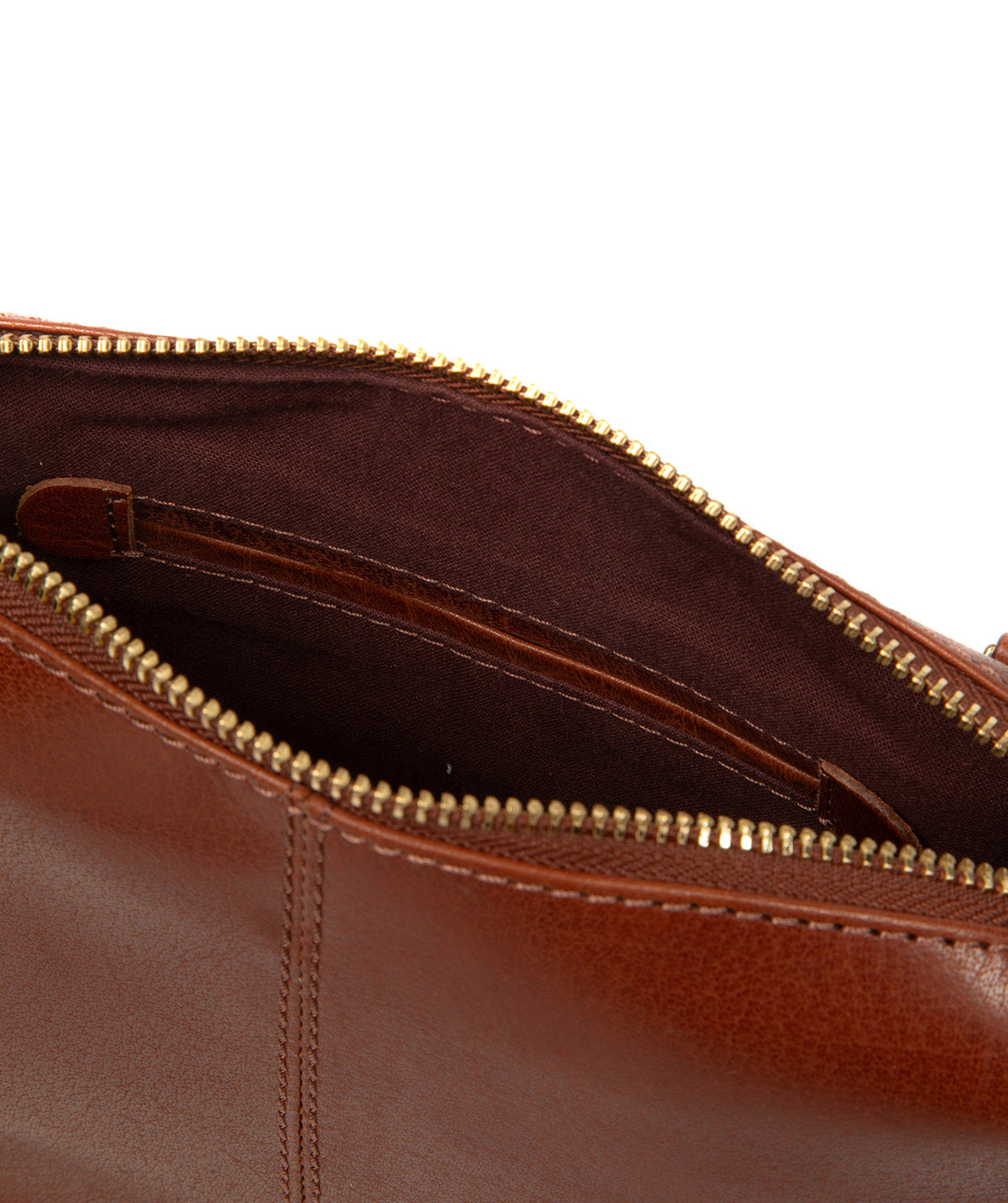 Detachable leather shoulder strap with brass fittings